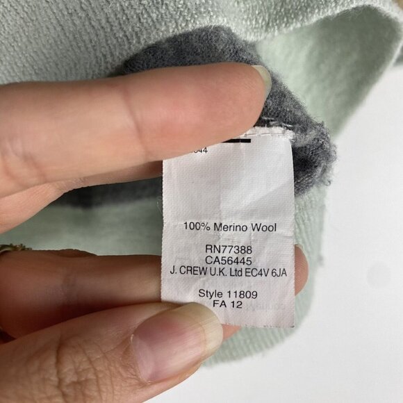 J. Crew Women's Merino Wool Striped Sweater Size XS Pullover Cream Navy Tan - Picture 4 of 9